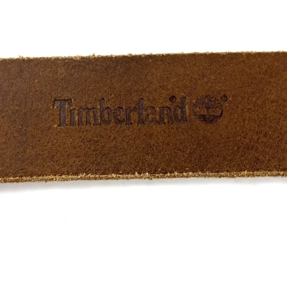 Timberland Leather Belt Mens 40 Tan Wheat Rugged Workwear Buckle - Picture 5 of 10